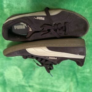 Puma Black and Cream Casual Sneakers